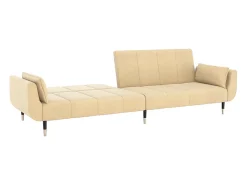 Sofá cama de 2 plazas con dos cojines terciopelo crema