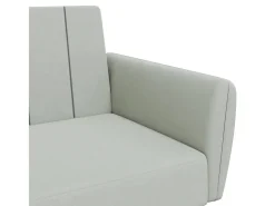 Sofá cama de 2 plazas con taburete terciopelo gris claro