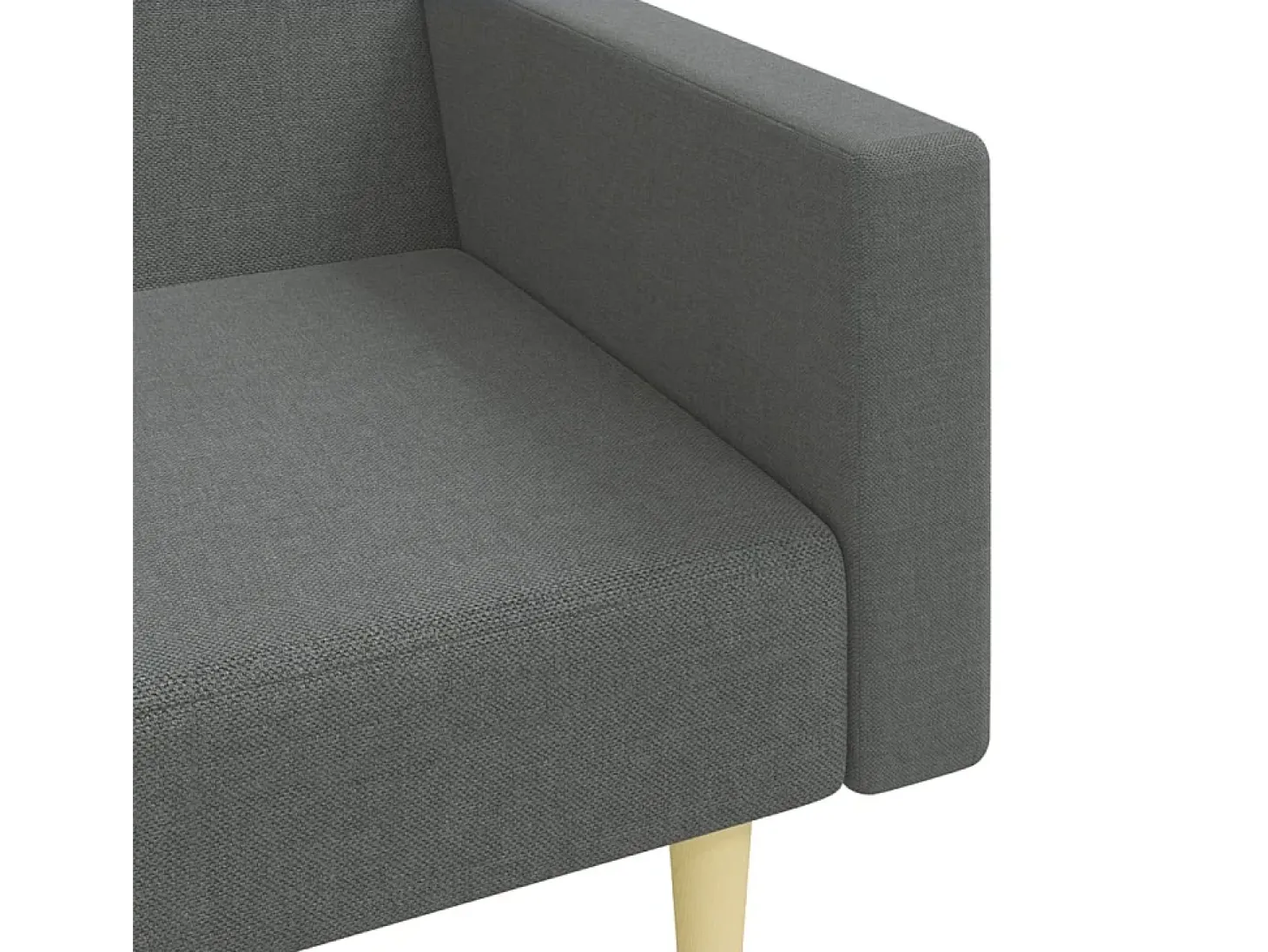 Sofá cama de 2 plazas con taburete tela gris oscuro