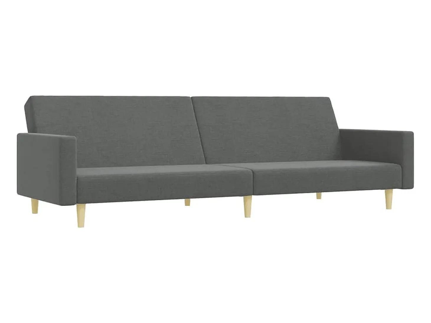 Sofá cama de 2 plazas con taburete tela gris oscuro