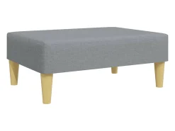 Sofá cama de 2 plazas con taburete tela gris claro