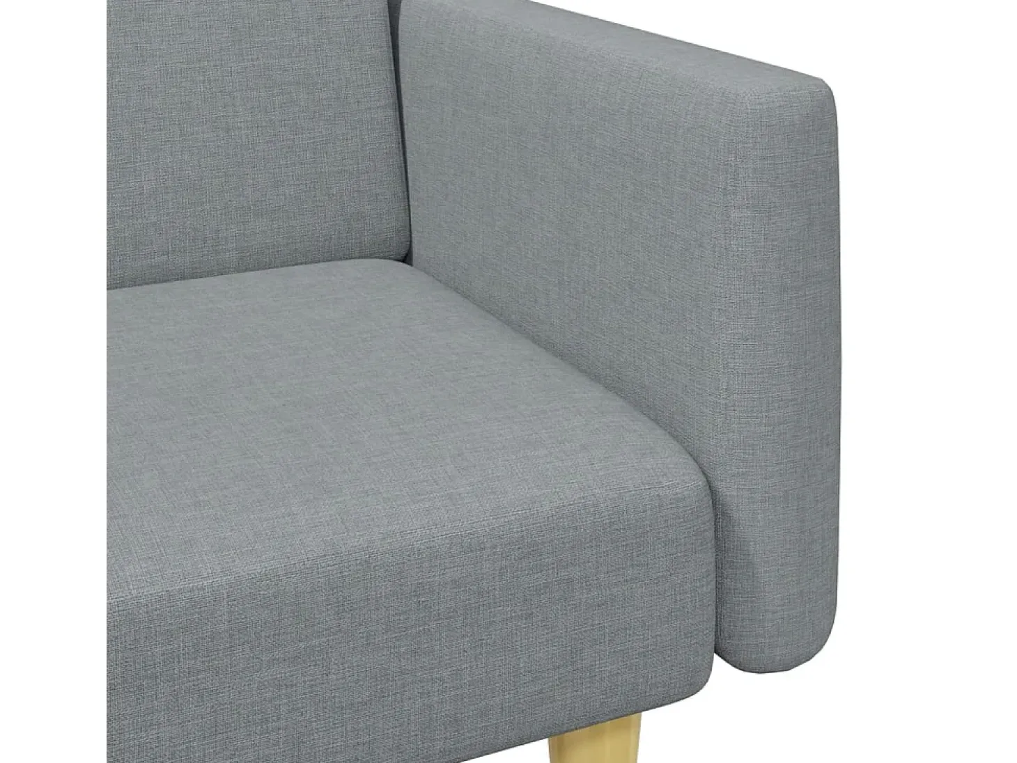 Sofá cama de 2 plazas con taburete tela gris claro