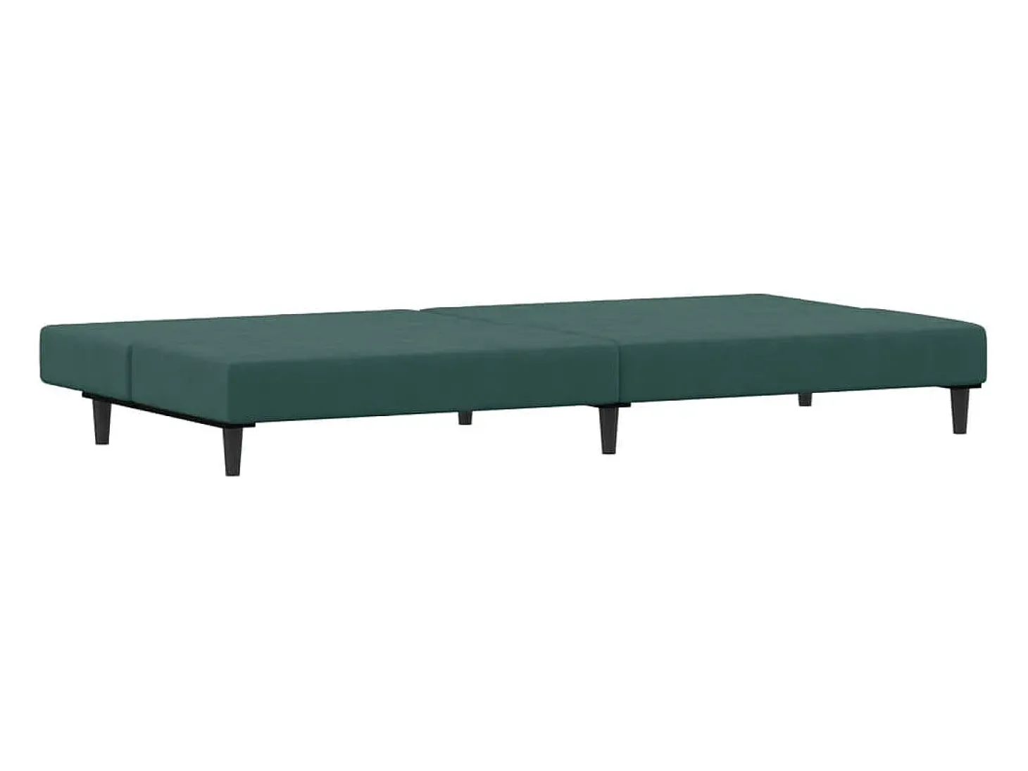 Sofá cama de 2 plazas con taburete terciopelo verde oscuro
