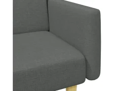 Sofá cama de 2 plazas con taburete tela gris oscuro