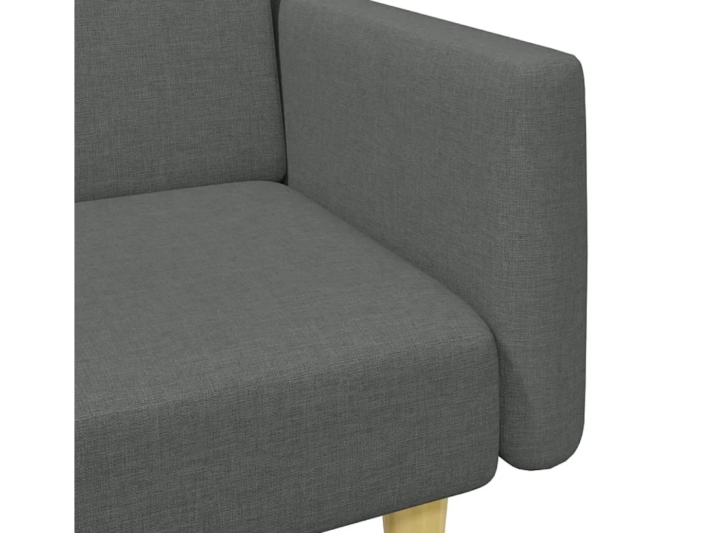 Sofá cama de 2 plazas con taburete tela gris oscuro