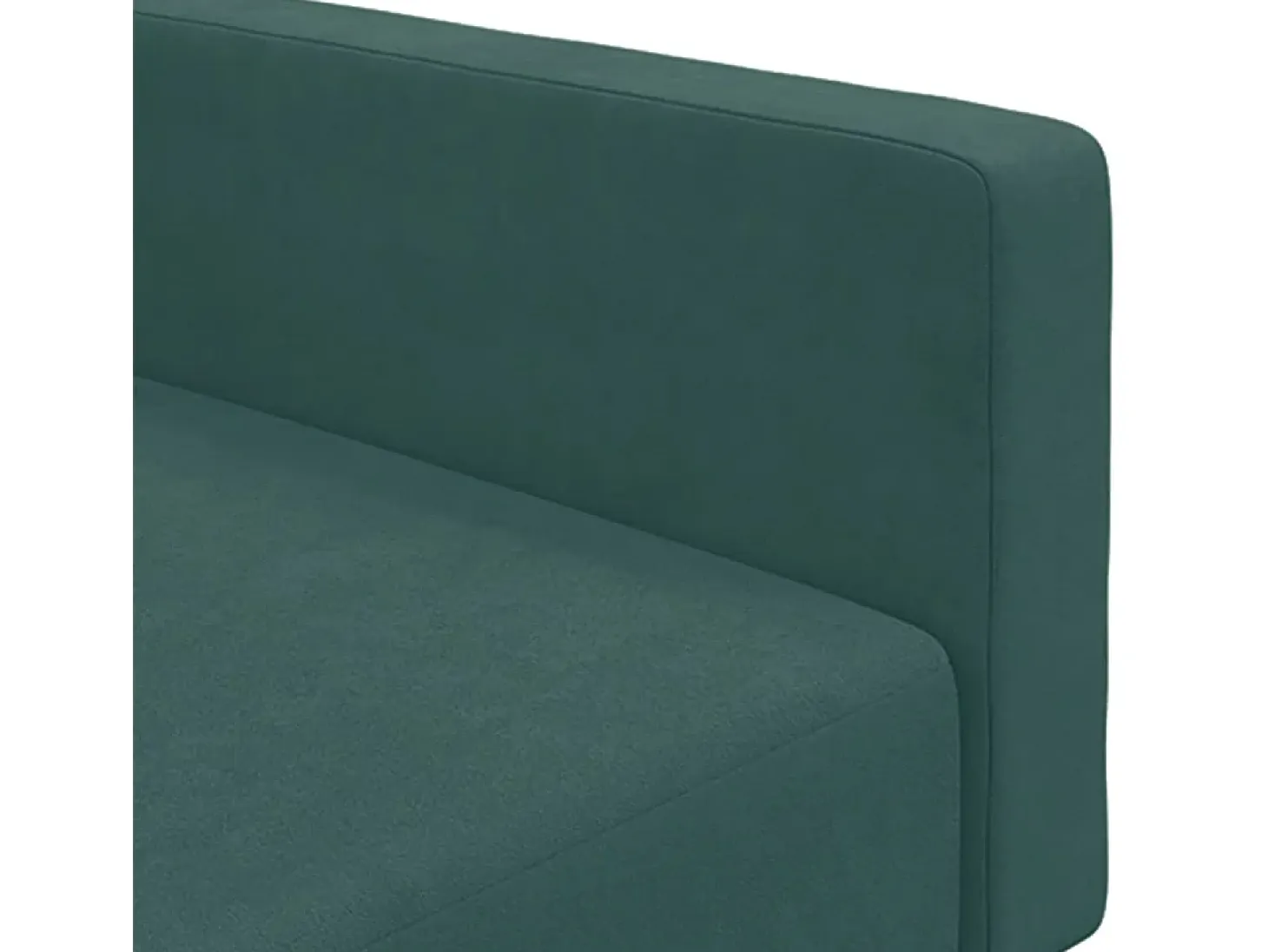 Sofá cama de 2 plazas con taburete terciopelo verde oscuro