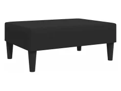 Sofá cama de 2 plazas con taburete terciopelo negro