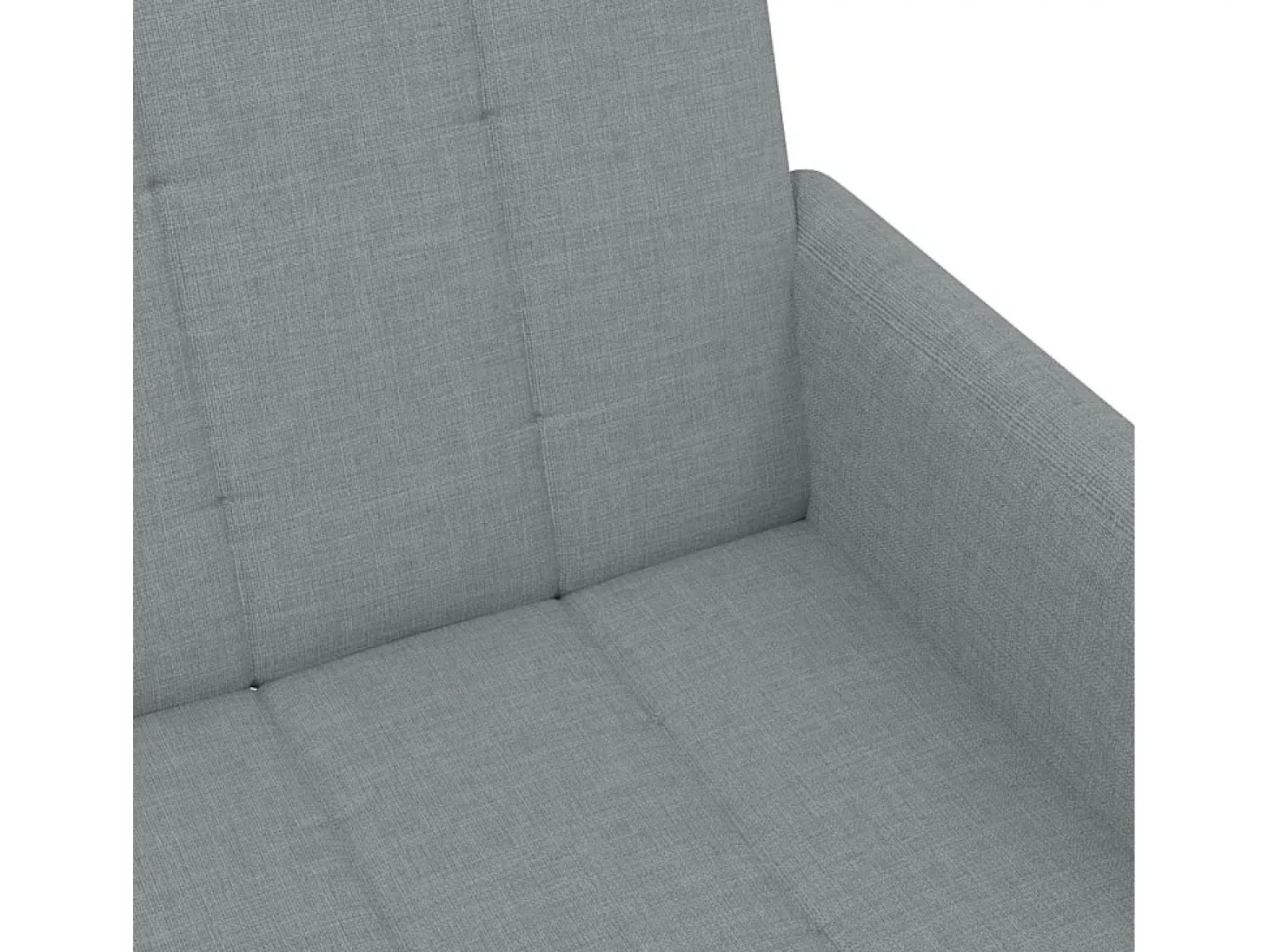 Sofá cama de 2 plazas con taburete tela gris claro