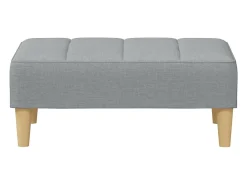 Sofá cama de 2 plazas con taburete tela gris claro