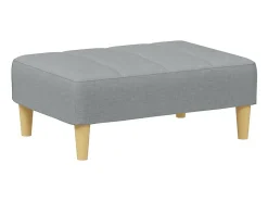 Sofá cama de 2 plazas con taburete tela gris claro
