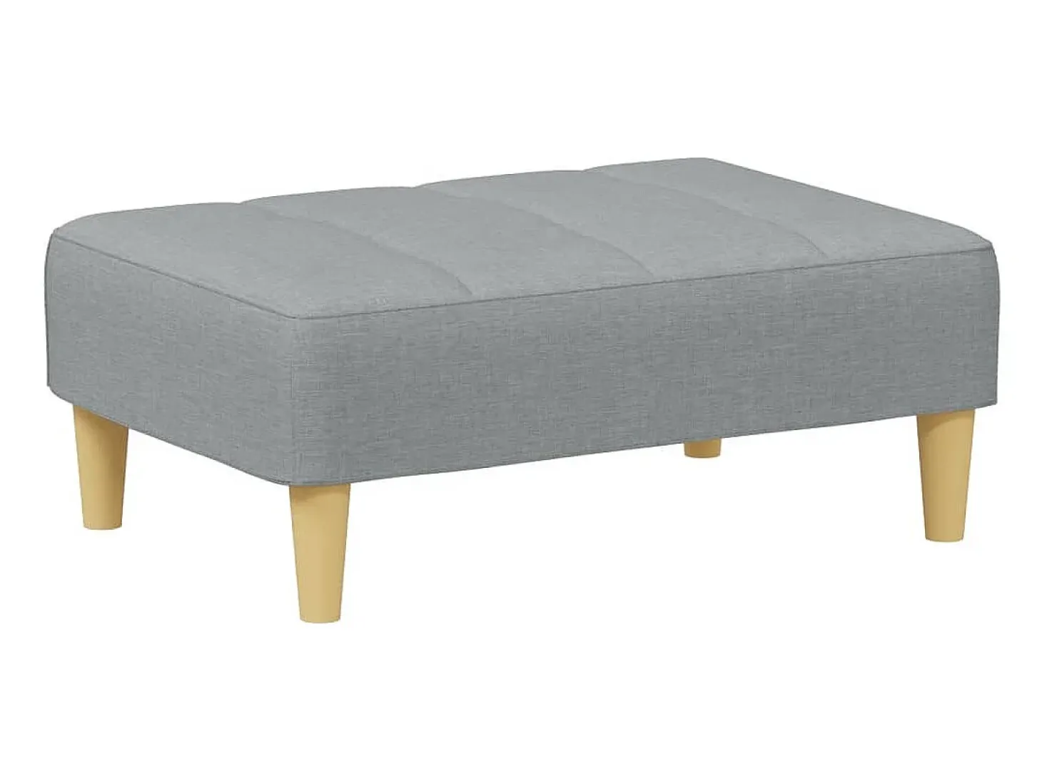 Sofá cama de 2 plazas con taburete tela gris claro