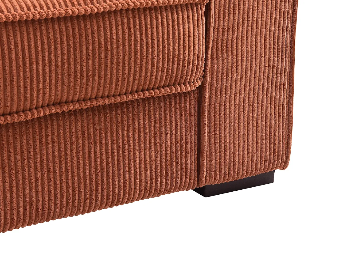 Sofá cama de 3 plazas convertible de terciopelo acanalado color terracota FINORO