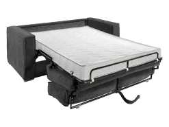 Sofá cama de 3 plazas de apertura rápida de pana beige LORETO