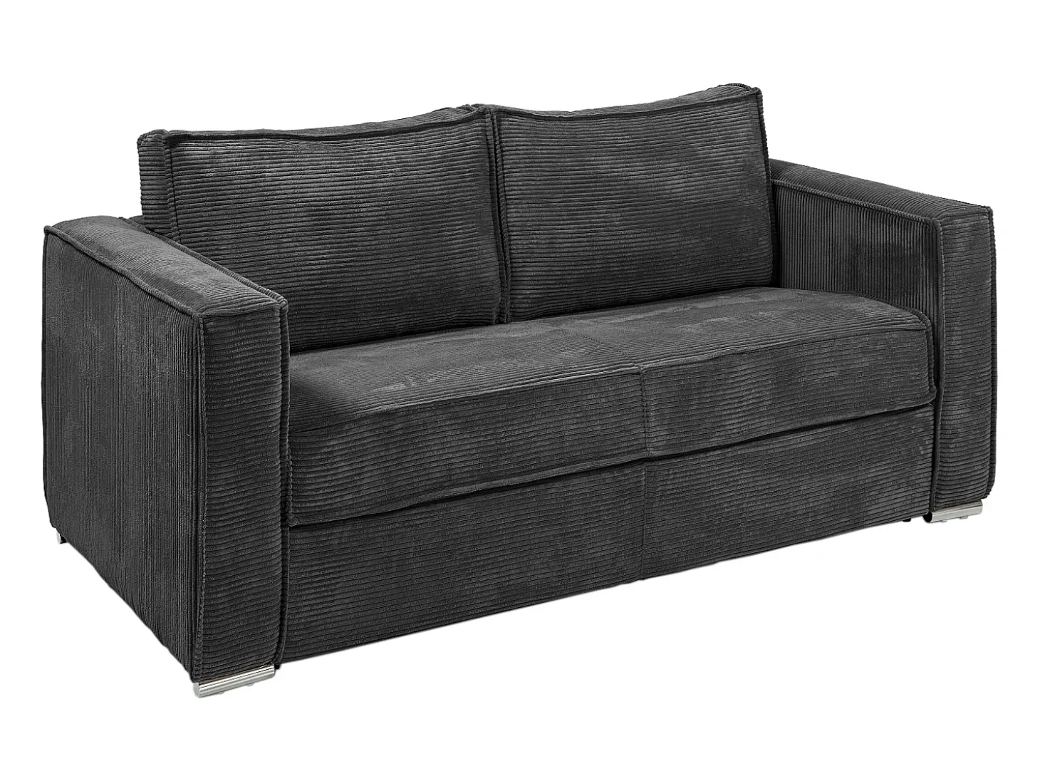 Sofá cama de 3 plazas de apertura rápida de pana beige LORETO