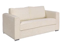Sofá cama de 3 plazas de apertura rápida de pana color beige LORETO