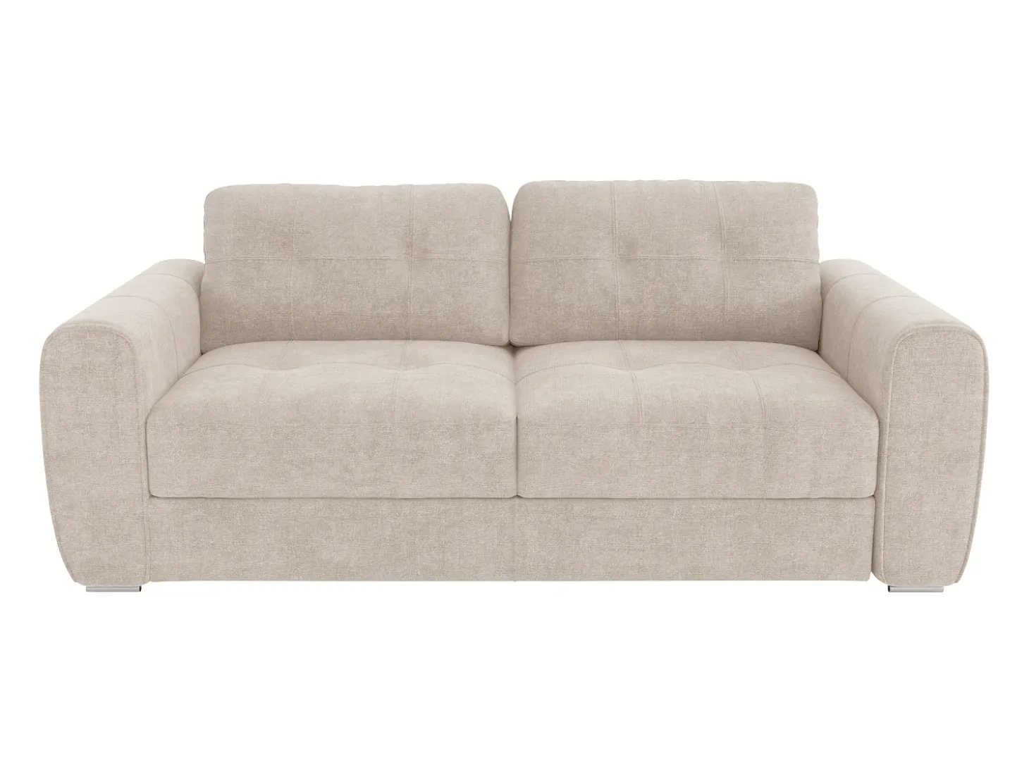 Sofá cama de 4 plazas de apertura rápida de tela beige. Cama de 160 cm - Colchón de 22 cm BOLIPO