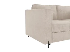 Sofá cama de 3 plazas de apertura rápida de tela texturizada beige colchón de 14 cm ELORYA