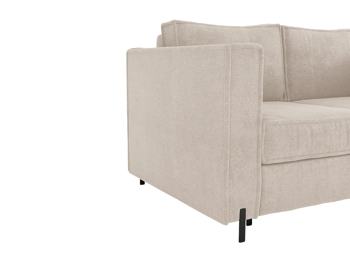 Sofá cama de 3 plazas de apertura rápida de tela texturizada beige colchón de 14 cm ELORYA