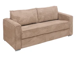 Sofá cama de 4 plazas de pana topo base de láminas anchas - 22 cm LORETO