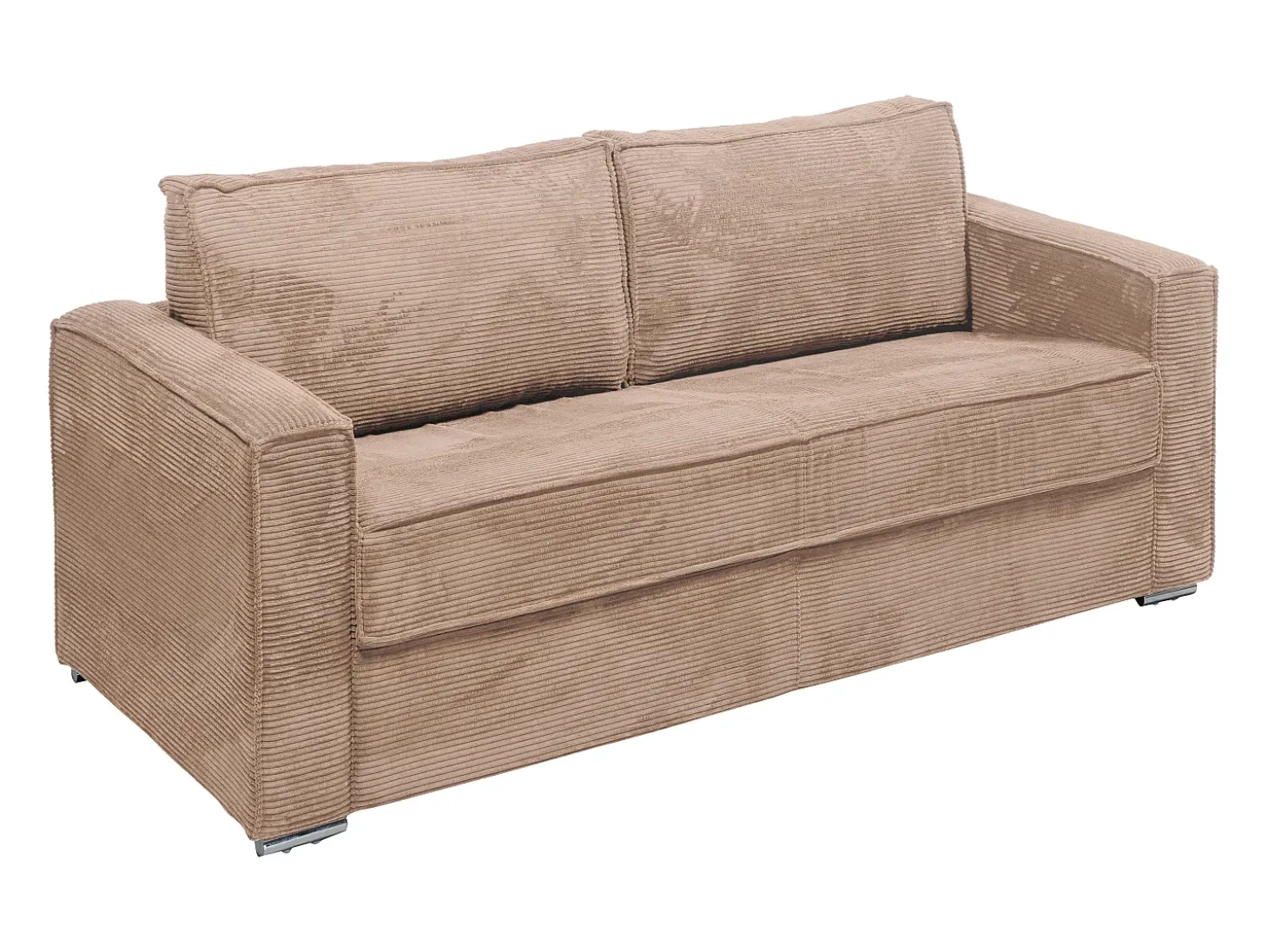 Sofá cama de 4 plazas de pana topo base de láminas anchas - 22 cm LORETO