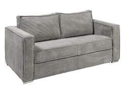 Sofá cama de 3 plazas de pana gris claro - 140 cm - 22 cm LORETO