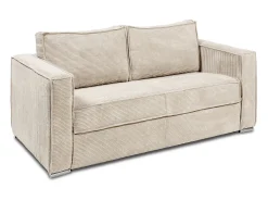 Sofá cama de 4 plazas de pana color beige LORETO