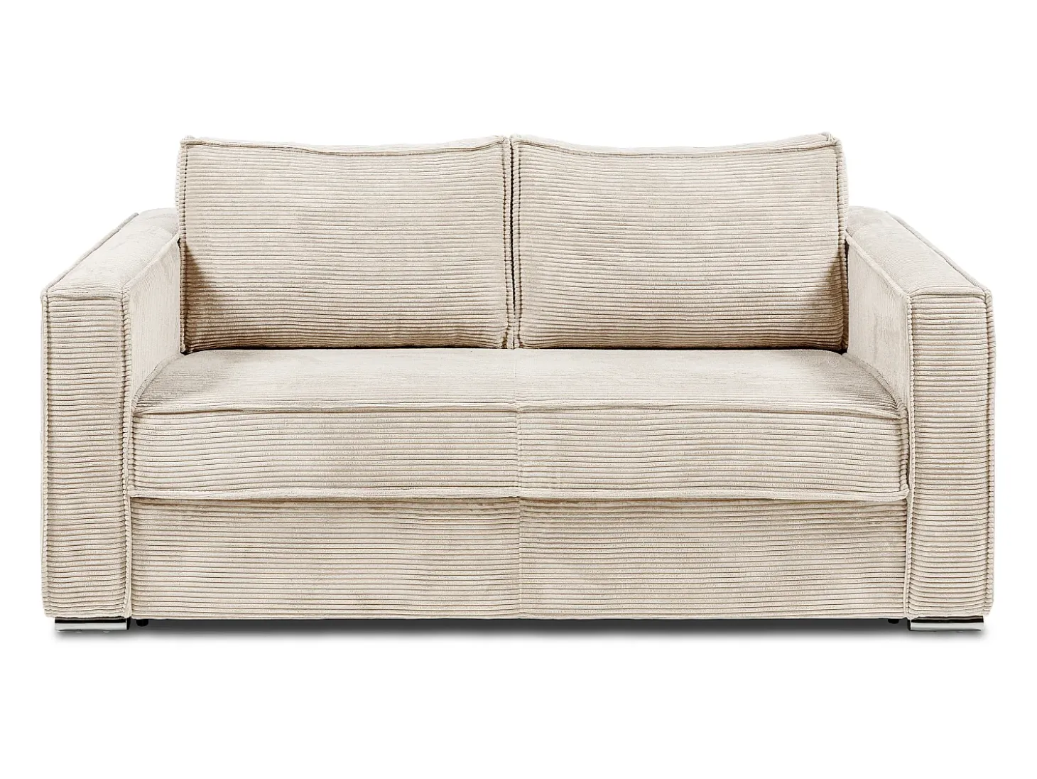 Sofá cama de 4 plazas de pana color beige LORETO