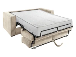 Sofá cama de 4 plazas de pana gris claro - 160 cm - 22 cm LORETO