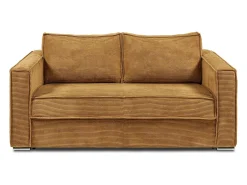 Sofá cama de 3 plazas de pana amarillo mostaza lamas 22cm LORETO