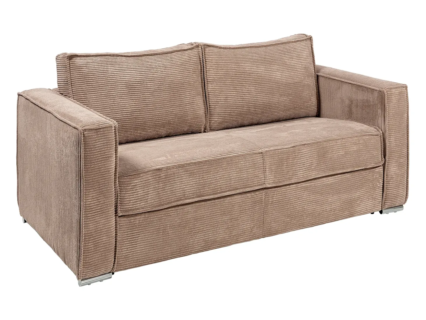 Sofá cama de 3 plazas de pana color topo láminas anchas - 22 cm LORETO