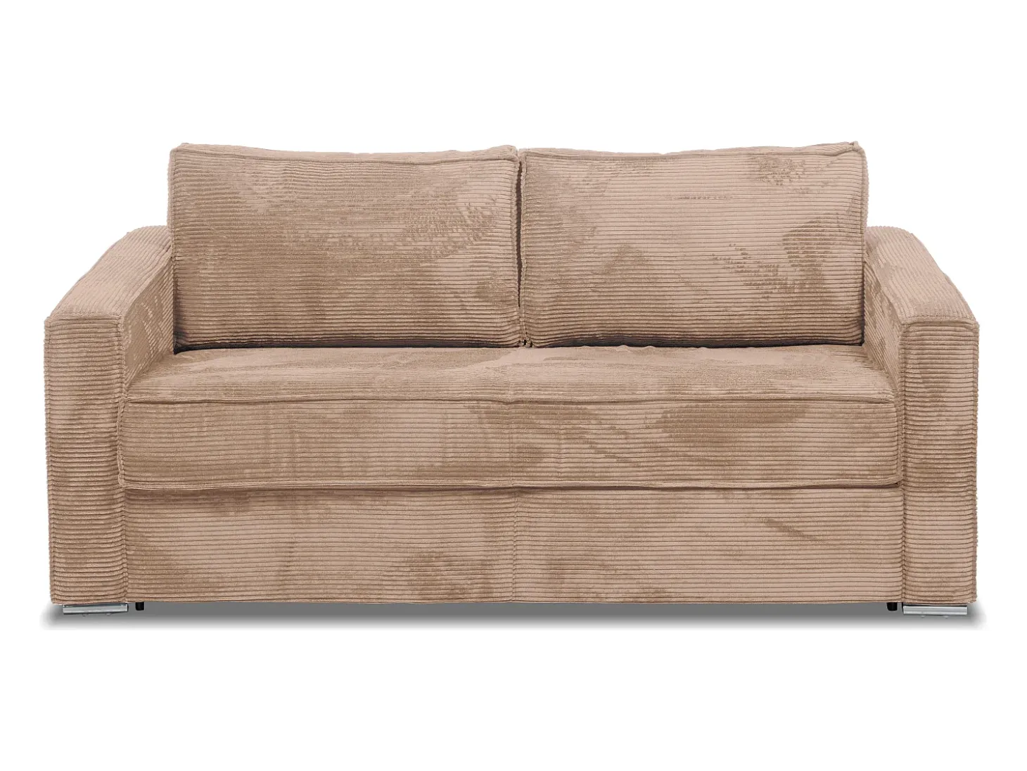 Sofá cama de 3 plazas de pana color topo láminas anchas - 22 cm LORETO
