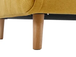 Sofá cama de 2 plazas de tela amarillo mostaza de estilo joven URIBIA.