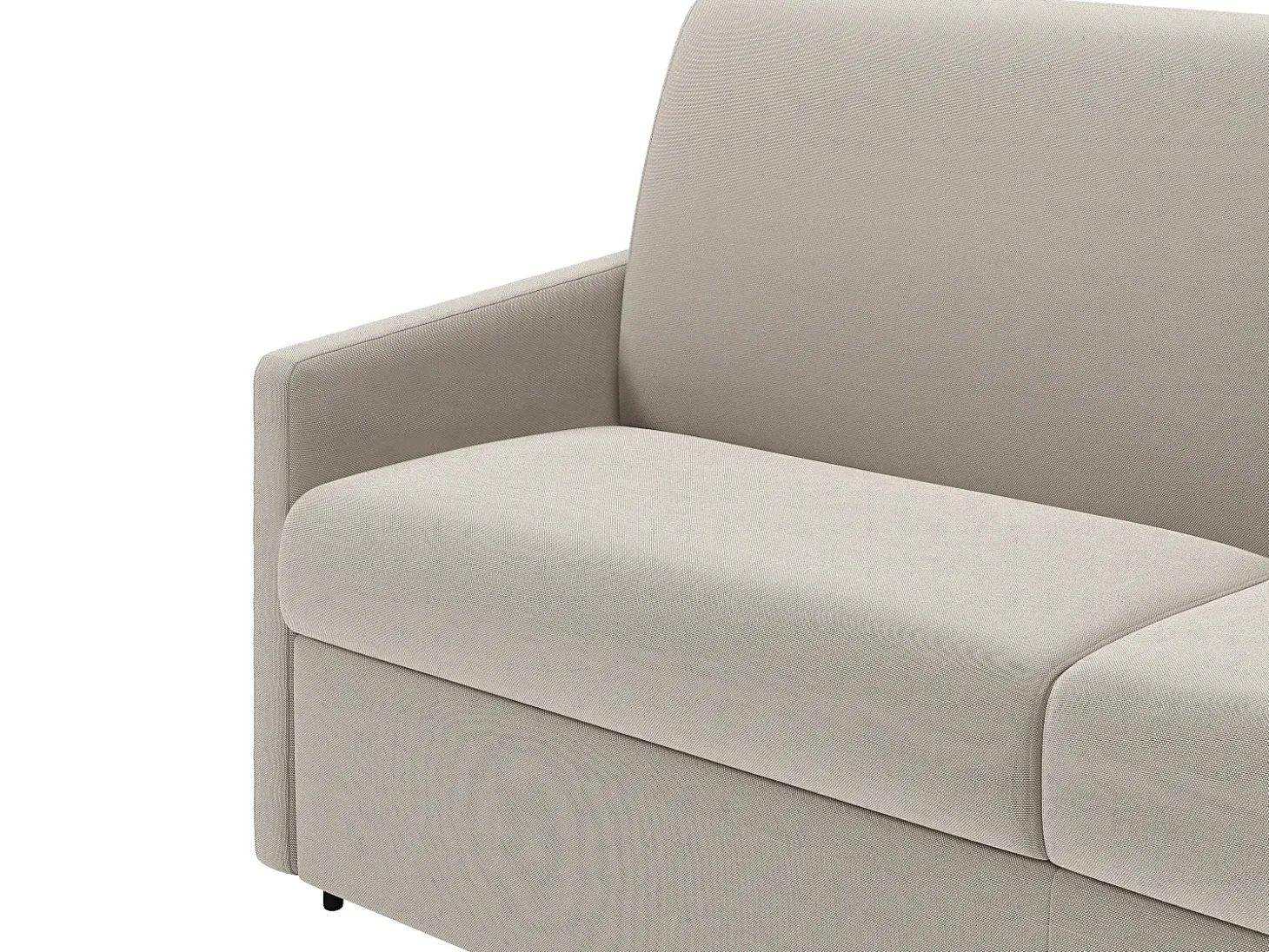 Sofá cama de 3 plazas de tela tipo italiano gris - Colchón de espuma 14 cm - CALIFE