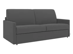 Sofá cama de 3 plazas de tela tipo italiano gris - Colchón de espuma 18 cm - CALIFE