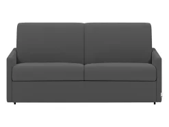 Sofá cama de 3 plazas de tela tipo italiano gris - Colchón de espuma 18 cm - CALIFE