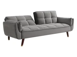 Sofá cama de 3 plazas de terciopelo gris GULCAN
