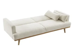 Sofá cama de 3 plazas de tela rizada blanco ESME