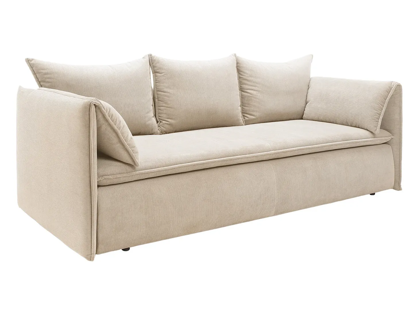 Sofá cama de 3 plazas de terciopelo de canalé beige TEODORA de PASCAL MORABITO