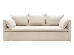 Sofá cama de 3 plazas de terciopelo de canalé beige TEODORA de PASCAL MORABITO