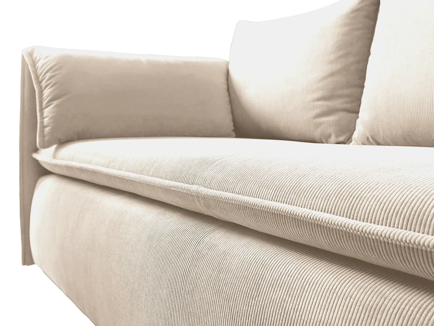 Sofá cama de 3 plazas de terciopelo de canalé beige TEODORA de PASCAL MORABITO