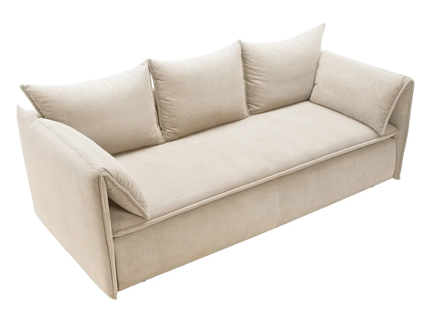Sofá cama de 3 plazas de terciopelo de canalé beige TEODORA de PASCAL MORABITO