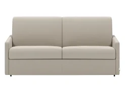 Sofá cama de 4 plazas de tela tipo italiano gris - Colchón de espuma 18 cm - CALIFE
