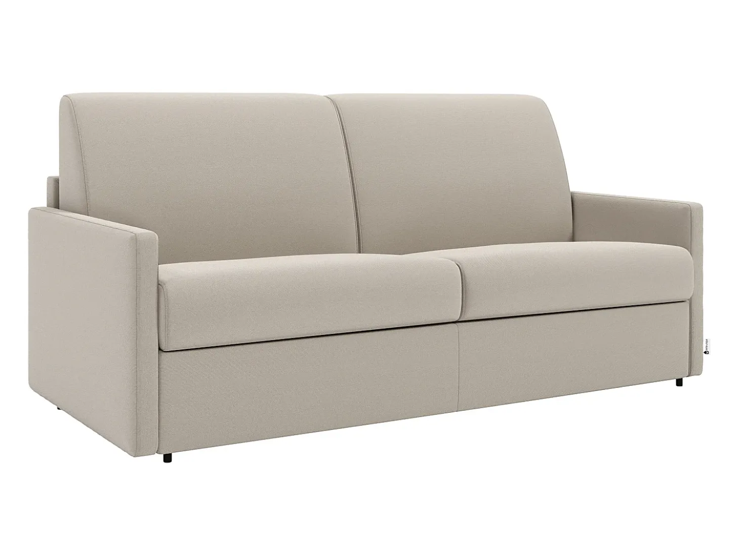 Sofá cama de 4 plazas de tela tipo italiano gris - Colchón de espuma 18 cm - CALIFE