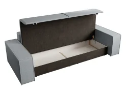 Sofá cama de 4 plazas de terciopelo gris AMELIA