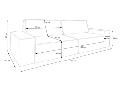 Sofá cama de 4 plazas de terciopelo gris AMELIA