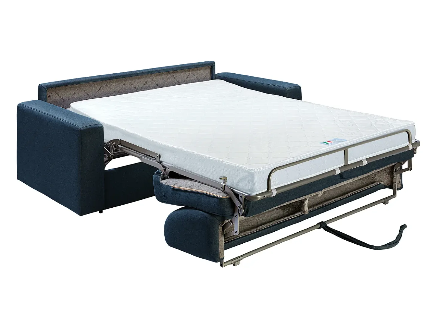 Sofá cama de 3 plazas de tela tipo italiano azul noche estilo juvenil COGLIO