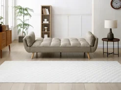 Sofá cama de 3 plazas de tela beige LOELINE