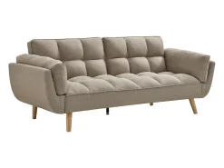 Sofá cama de 3 plazas de tela beige LOELINE