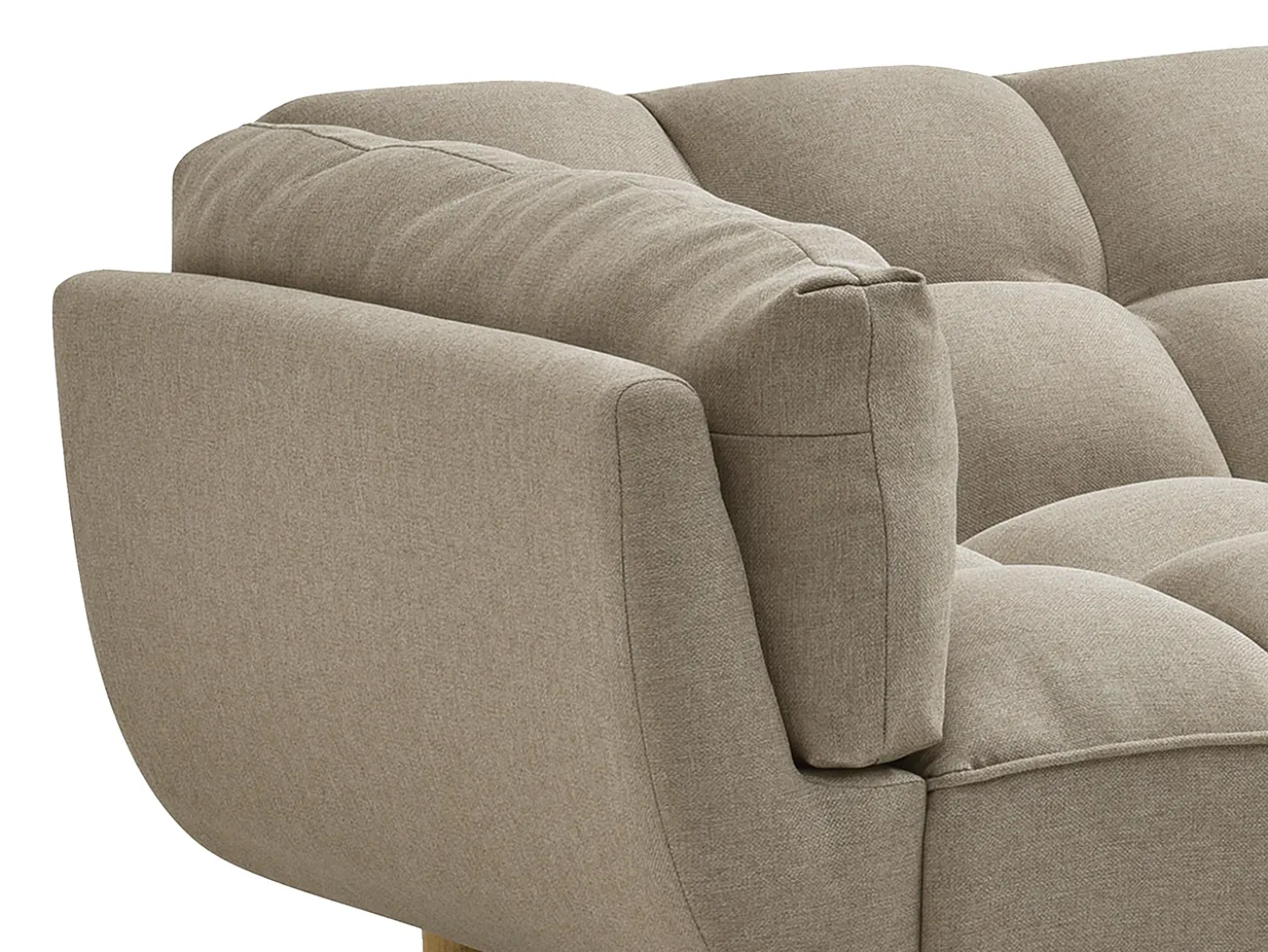 Sofá cama de 3 plazas de tela beige LOELINE