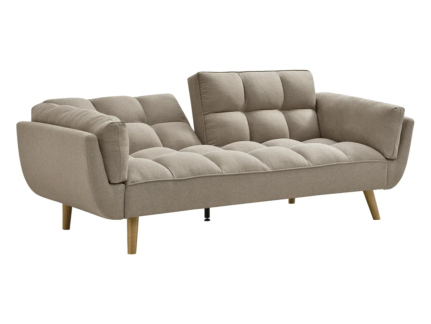 Sofá cama de 3 plazas de tela beige LOELINE